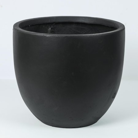 GRILLTOWN Luxen Home Round Black Finish Planter Medium GR2684059